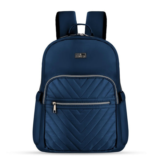 THE CLOWNFISH Women's Laptop Backpack for Office, College, Travel | Made from Polyester Material | Fits 15.6 Inch Laptop | Ethereal Collection - Navy Blue colour