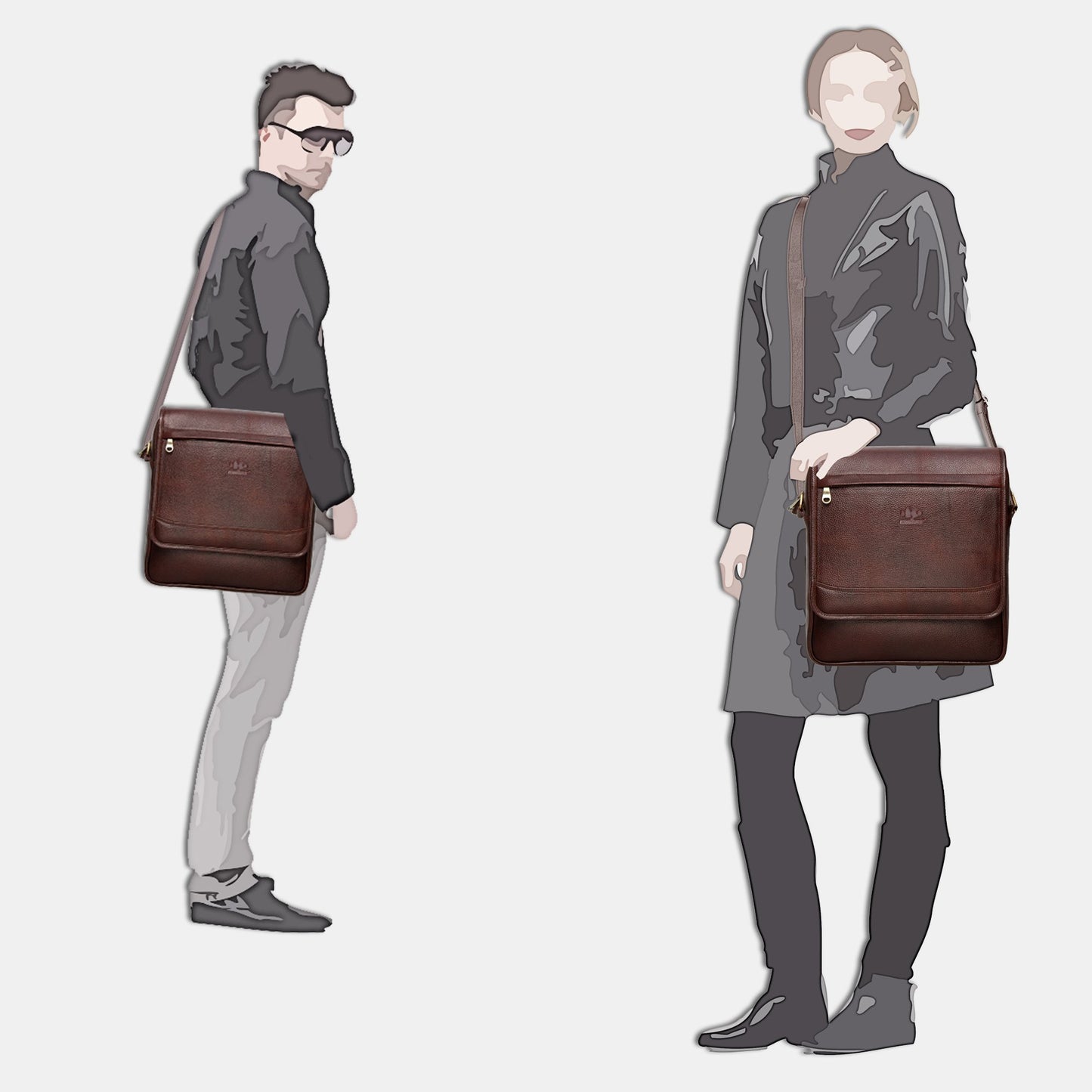 THE CLOWNFISH Leather Laptop Bag - Premium Quality & Multiple Pockets | Ideal for Business | 8.3 Litres | Brown