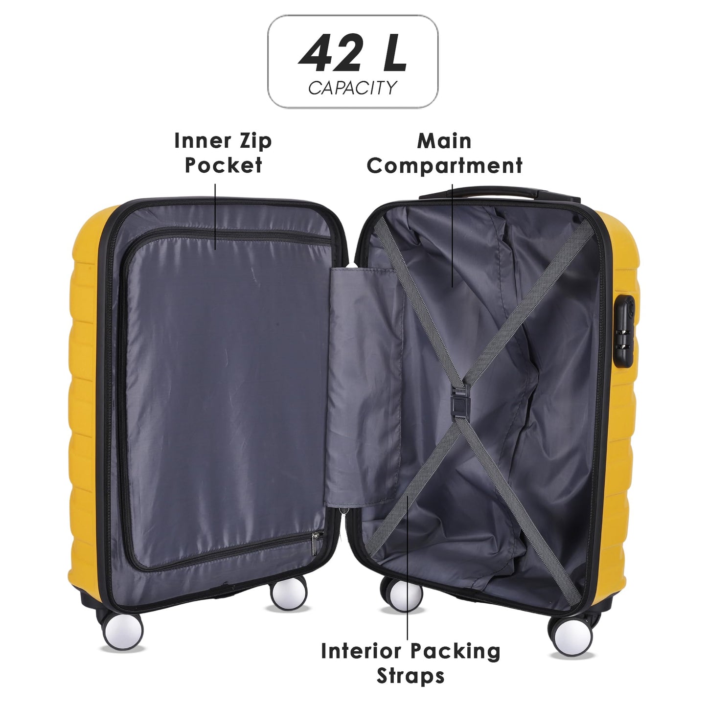 Wanderwheels Series Cabin Luggage Sunshine Yellow (Small)