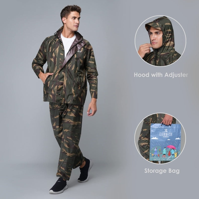 Clownfish green camo raincoat - Nighttime walks