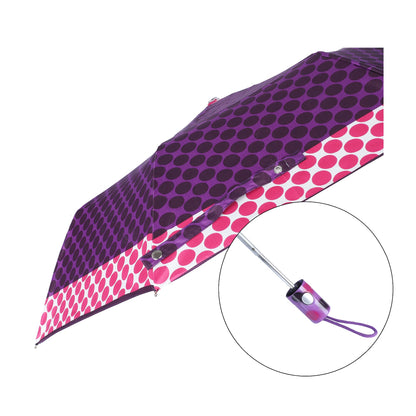 THE CLOWNFISH Umbrella 3 Fold Auto Open Waterproof Pongee Double Coated Silver Lined Umbrellas For Men and Women (Printed Design- Deep Magenta)