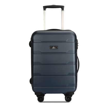 THE CLOWNFISH Jeffrey Luggage Polycarbonate Hard Case Suitcase Four Wheel Trolley Bag - Blue (Small size,55 cm)