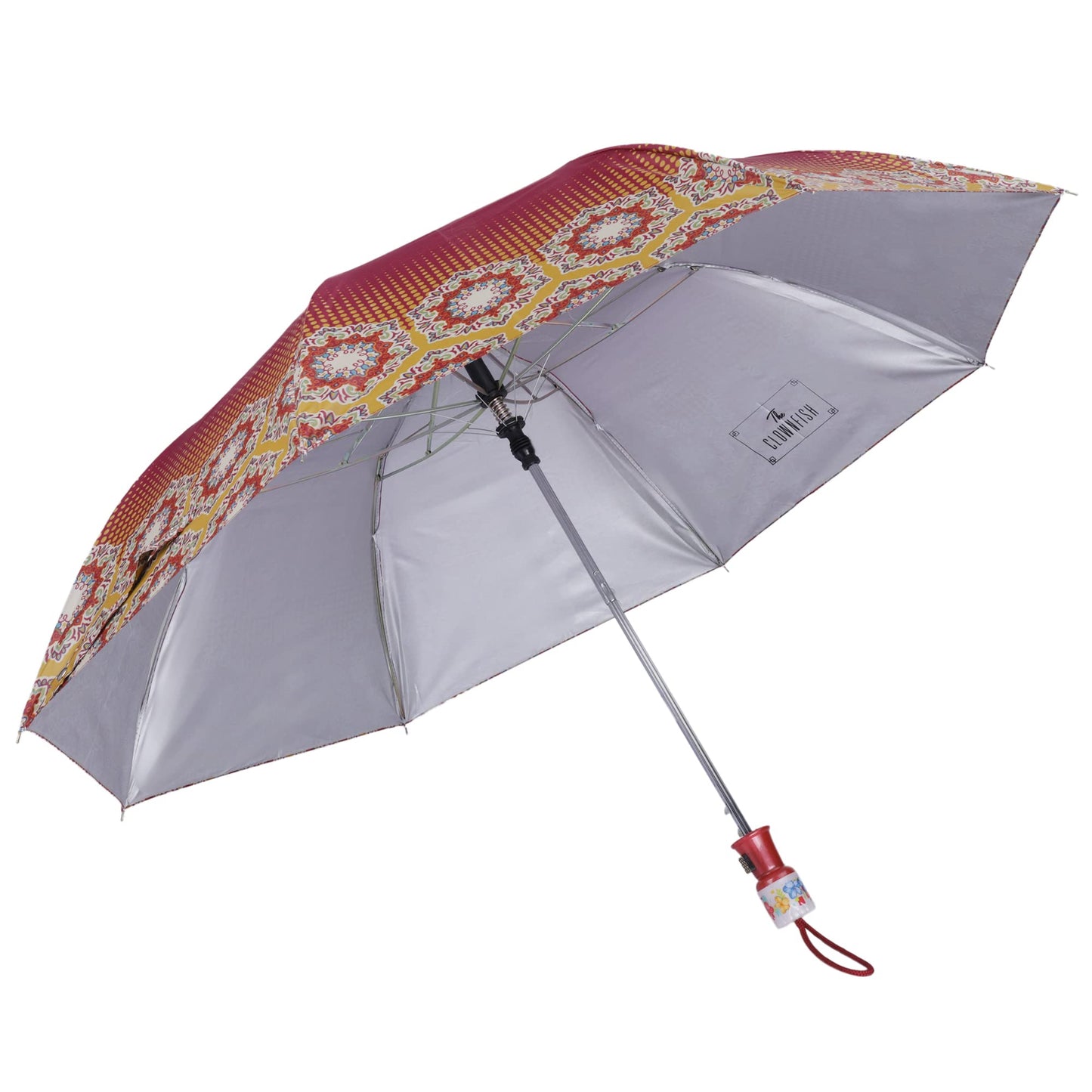 THE CLOWNFISH Umbrella 2- Fold Auto Open Waterproof 190 T Polyester Double Coated Silver Lined Umbrellas For Men and Women
