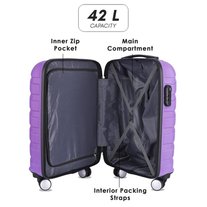 THE CLOWNFISH Wanderwheels Series Luggage ABS Hard Case Suitcase Eight Wheel Trolley Bag- Purple (52 cm- 20.5 inch)