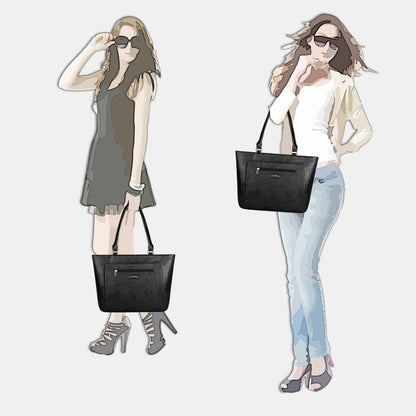 THE CLOWNFISH Vegan Leather Womens Handbag | Office Bag | | Ladies handbag |Black