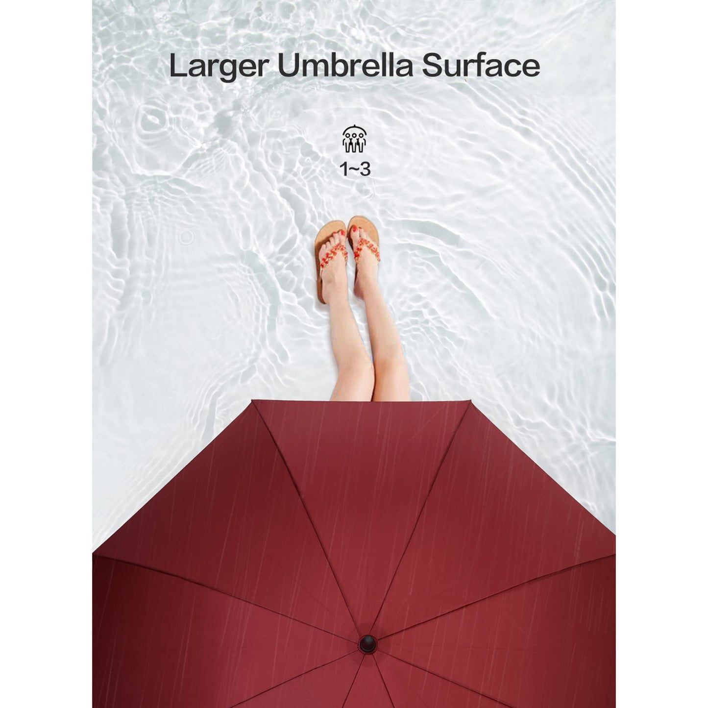 THE CLOWNFISH Umbrella Celebrity Series Single Fold Auto Open J- shape Handle Waterproof Pongee Umbrellas For Men and Women (Maroon)