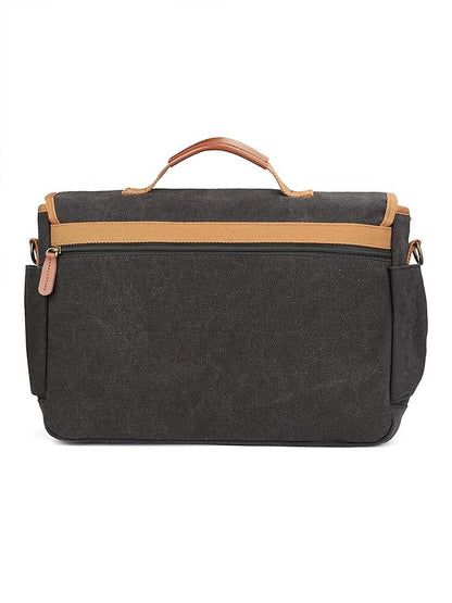 THE CLOWNFISH CoolBELL Canvas 15.6 Inches Laptop Messenger Bag (Black)