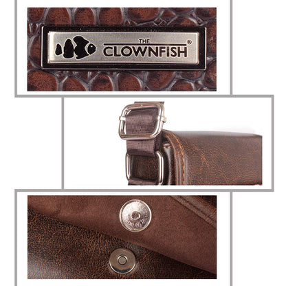 THE CLOWNFISH Enticer Series Synthetic 22 cms Hickory Messenger Bag