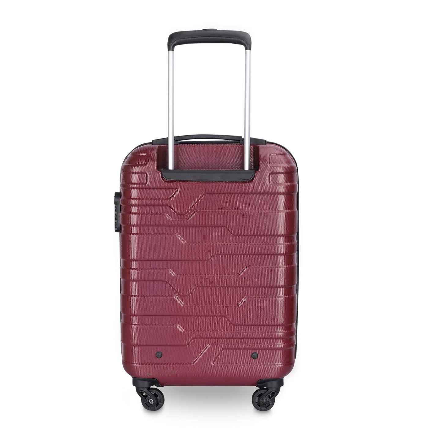 THE CLOWNFISH ABS Arsenio Series Luggage Abs Hard Case Suitcase Four Wheel 4 Spinner Wheels Trolley Bag - Maroon (55 Cm, 22 Inch), Small