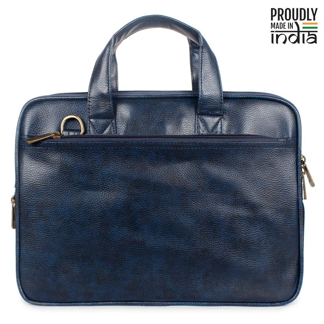THE CLOWNFISH Faux Leather Slim Expandable 15.6 inch Laptop Messenger Bag Briefcase (Orange)