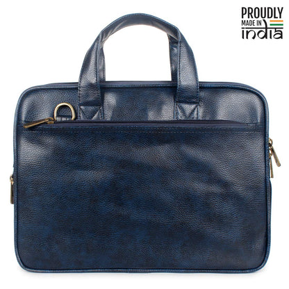 THE CLOWNFISH Faux Leather Slim Expandable 15.6 inch Laptop Messenger Bag Briefcase (Orange)
