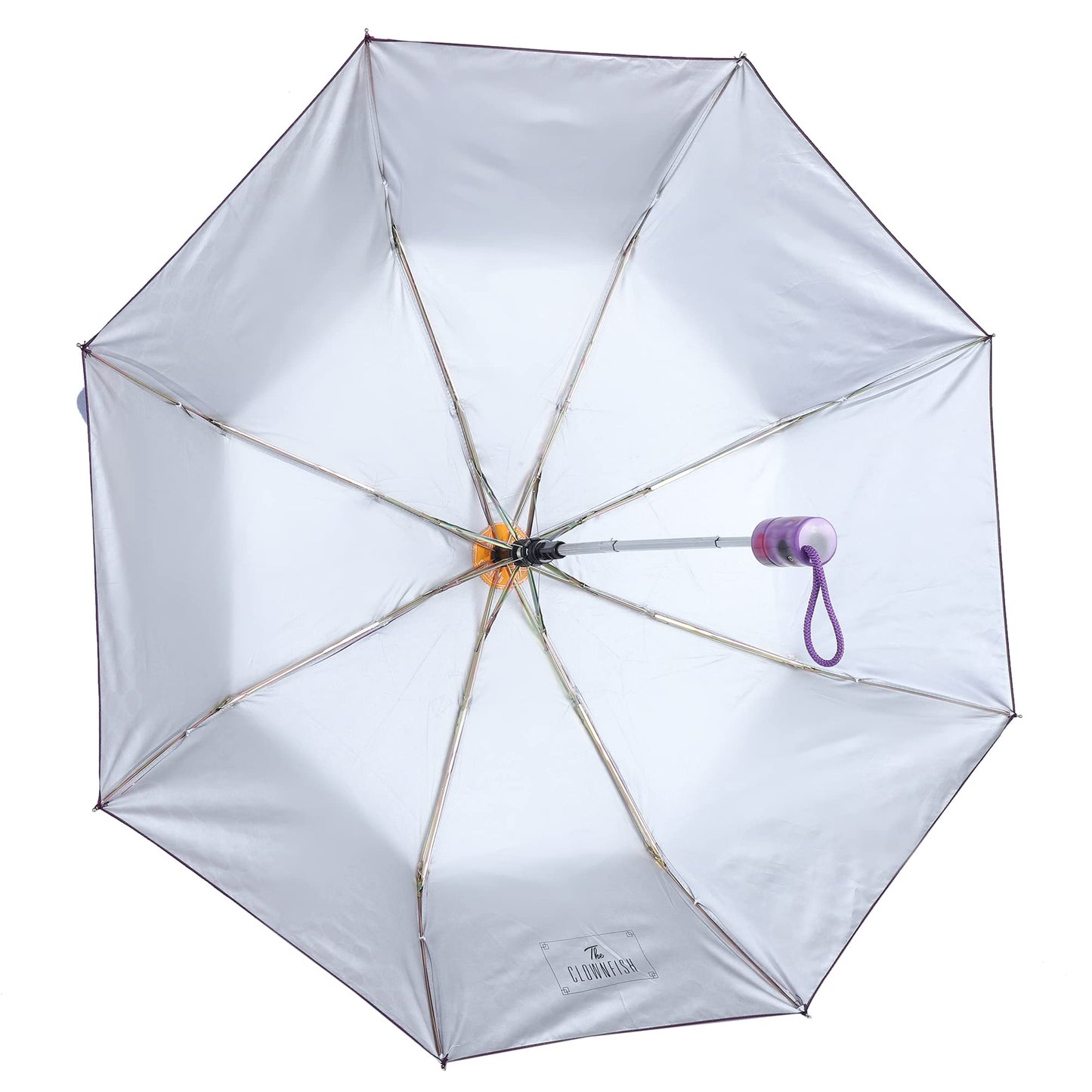 THE CLOWNFISH Umbrella 3 Fold Auto Open Waterproof Pongee Double Coated Silver Lined Umbrellas For Men and Women (Printed Design- Lime)