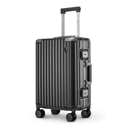 THE CLOWNFISH Stark Series Luggage PolyCarbonate Hard Case Suitcase Eight Wheel Trolley Bag with Double TSA Locks- Sooty Black (Small size, 57 cm-22 inch)