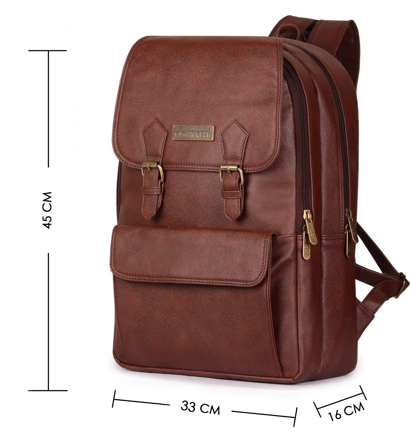 THE CLOWNFISH Hayden 15.6 Inch Laptop Backpack for Men and Women - Brown