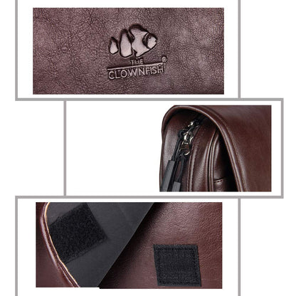 THE CLOWNFISH Leatherette Brown Messenger Bag