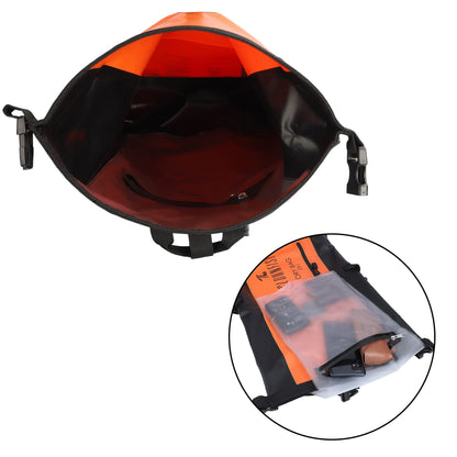 THE CLOWNFISH Waterproof PVC 25 Liter Dry Bag Dry Sack Lightweight Dry Backpack with Waterproof Accessory Bag for Water Sport Hiking Trekking Camping Boating (Orange)