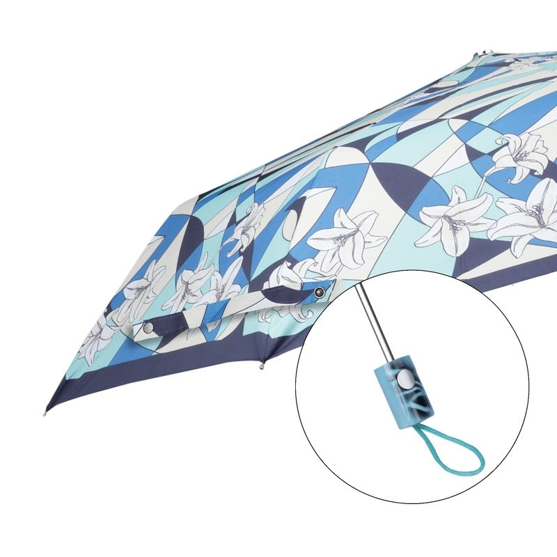 THE CLOWNFISH Umbrella Splash Series 3 Fold Auto Open Waterproof Water Repellent 190 T Immitation Nylon Double Coated Silver Lined Umbrellas For Men and Women (Blue)