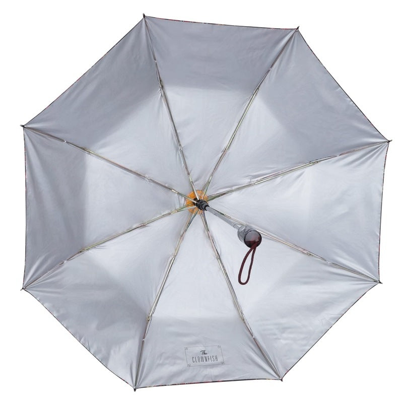 THE CLOWNFISH Umbrella Splash Series 3 Fold Auto Open Waterproof Water Repellent 190 T Immitation Nylon Double Coated Silver Lined Umbrellas For Men and Women (Multicolour)