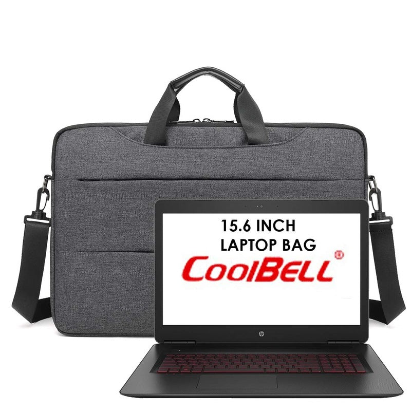 THE CLOWNFISH CoolBELL Water Resistant Nylon Slim 15.6 Inches Laptop Messenger Bag (Black)