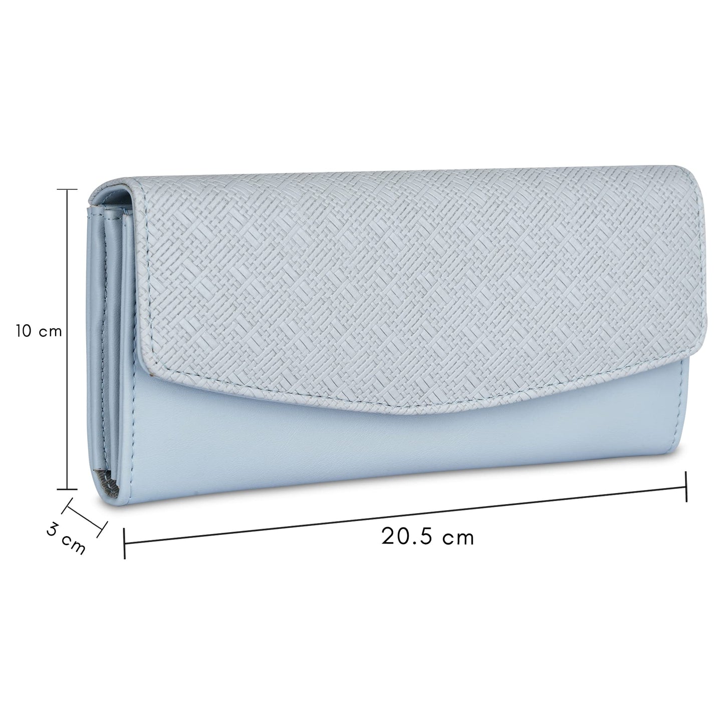 THE CLOWNFISH Remy Collection Womens Wallet Clutch Ladies Purse with Multiple Card Slots (Sky Blue)