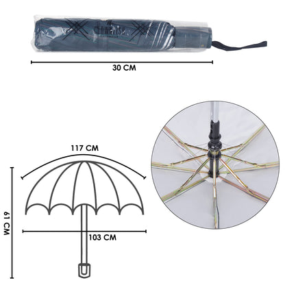 THE CLOWNFISH Umbrella 3 Fold Auto Open Waterproof 190 T Polyester Double Coated Silver Lined Umbrellas For Men and Women (Printed Design-Pink)