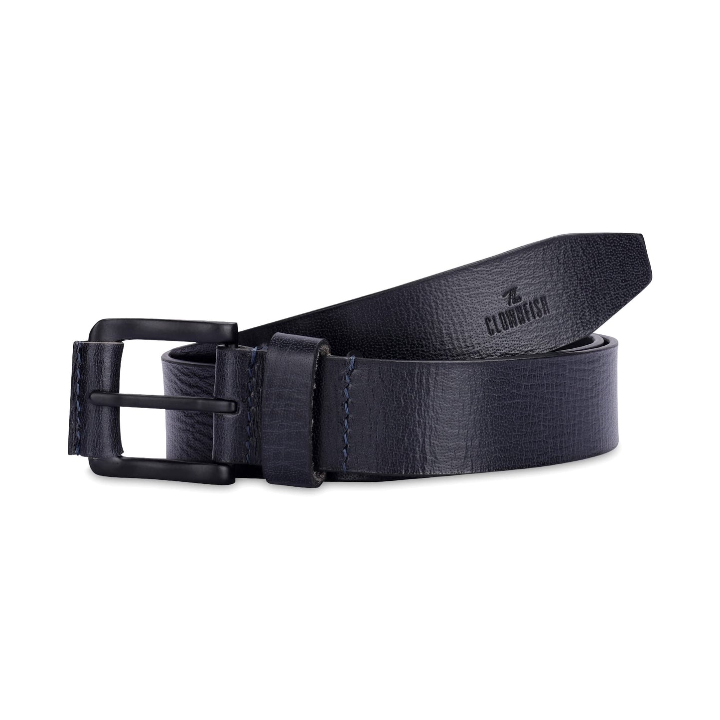 THE CLOWNFISH Men's Genuine Leather Belt - Black (Size-40 inches)