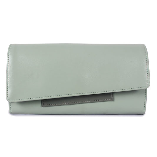 THE CLOWNFISH Gracy Collection Womens Wallet Clutch Ladies Purse with multiple card slots (Pistachio Green)