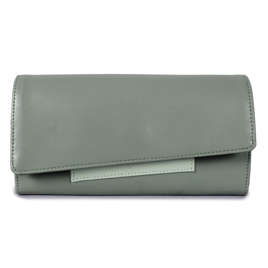 THE CLOWNFISH Gracy Collection Womens Wallet Clutch Ladies Purse with multiple card slots (Olive Green)