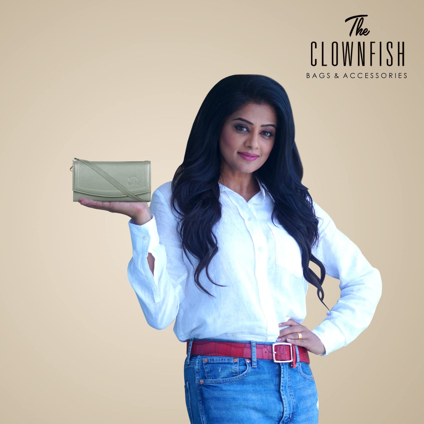 THE CLOWNFISH Trixie Ladies Wallet Purse Sling Bag with Shoulder Belt (Pistachio Green)