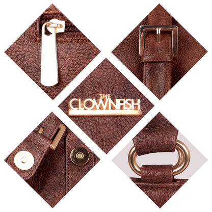 THE CLOWNFISH Urion Series Synthetic 39 cms Mahogany Messenger Bag
