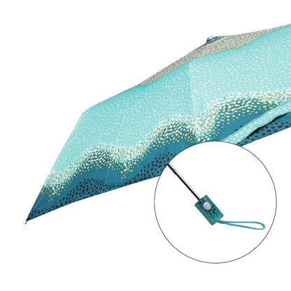 THE CLOWNFISH Umbrella 3 Fold Auto Open Waterproof Pongee Double Coated Silver Lined Umbrellas For Men and Women (Printed Design- Pistachio Green)