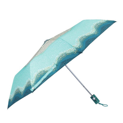 THE CLOWNFISH Umbrella 3 Fold Auto Open Waterproof Pongee Double Coated Silver Lined Umbrellas For Men and Women (Printed Design- Pistachio Green)