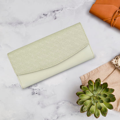 THE CLOWNFISH Remy Collection Womens Wallet Clutch Ladies Purse with Multiple Card Slots (Pista Green)