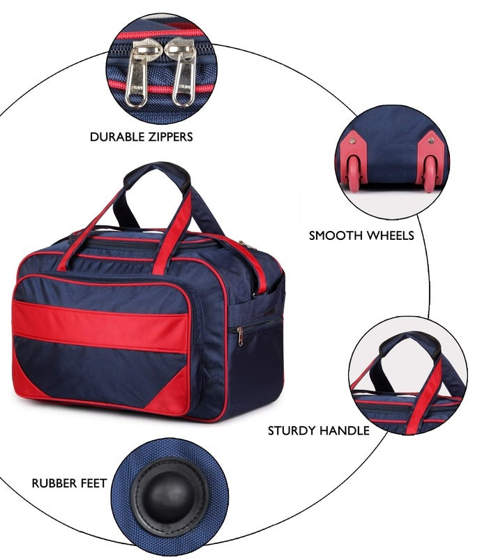 The Clownfish Hunter Series 40 liters Polyester Travel Duffle Trolley, Duffel Bag with Wheels (Midnight Blue)