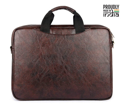 The Clownfish 13 inch / 14 inch Vegan Leather Laptop Bag | and |Tablet Bag | Macbook Pro | Macbook Air Laptop Bags| Laptop bag | Briefcase Bag| Slim Bag| (Dark Brown)