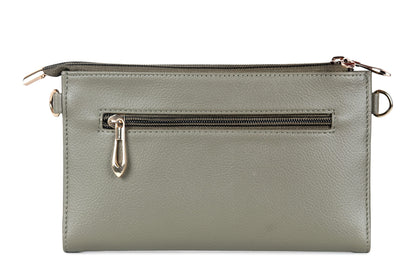 THE CLOWNFISH Priscilla Collection Womens Wallet Clutch Sling Bag Ladies Purse with Multiple Card holders (Olive Green)