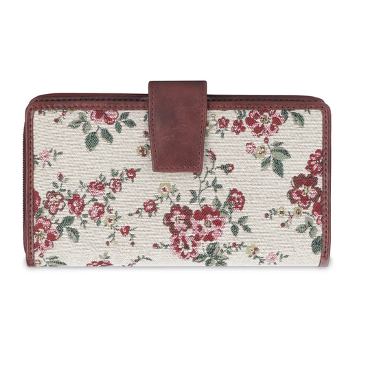 THE CLOWNFISH Filipia Ladies wallet Womens Wrist Clutch Purse (White-Floral)