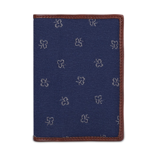 THE CLOWNFISH Glamour Fold Series Tapestry Fabric & Faux Leather Unisex Passport Wallet Travel Document Organizer (Blue-Spade Design)