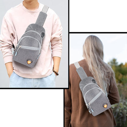 THE CLOWNFISH Cordette Unisex Polyester Casual Single Shoulder Sling Bag Crossbody Chest Bag with Earphone Hole (Light Grey)