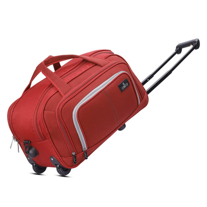 The Clownfish Ricardo 48 liters Polyester Travel Duffle Trolley Bag Duffel Bag with Wheels (Red)