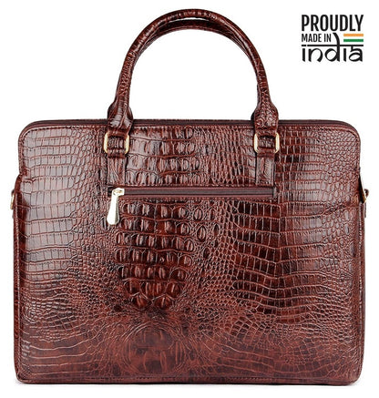 THE CLOWNFISH Crocadila Women Messenger Bag Handbag Briefcase,Laptop Bags for Women, Laptop Bags, Laptop Messenger Bag(Rust)