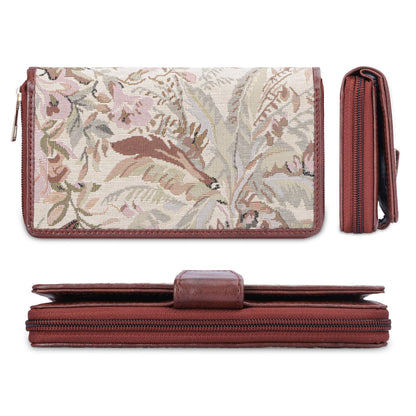 THE CLOWNFISH Filipia Ladies Wallet Womens Wrist Clutch Purse (Navy Blue- Floral)