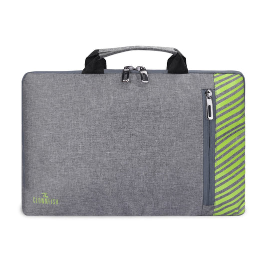 THE CLOWNFISH Rex Series Polyester Unisex 15.6 Inch Laptop Bag Tablet Case With Comfortable Carry Handles (Grey)