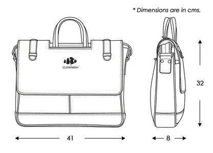 THE CLOWNFISH TCFLBGL-H14MAH5 Esteemer Genuine 14-Inch Leather Laptop Bag (Mahogany)