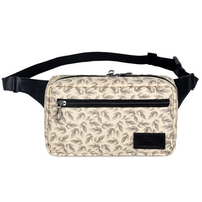 The Clownfish Aspen Faux Leather Waist Bag Travel Pouch Crossbody Chest Bag with Adjustable Strap (Cream)