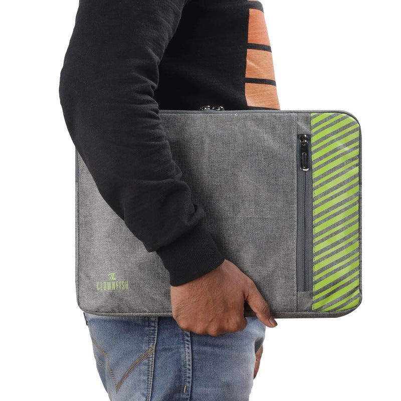 THE CLOWNFISH Algo Series Polyester Unisex 13 Inch Laptop Bag Tablet Case (Grey)