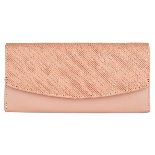 THE CLOWNFISH Remy Collection Womens Wallet Clutch Ladies Purse with Multiple Card Slots (Peach)