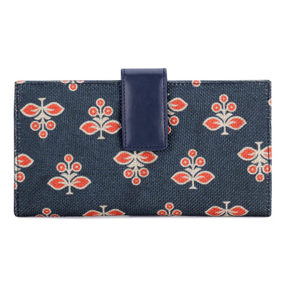 THE CLOWNFISH Orlanda Collection Printed Handicraft Fabric Womens Wallet Clutch Ladies Purse with Multiple Card holders (Multicolour)