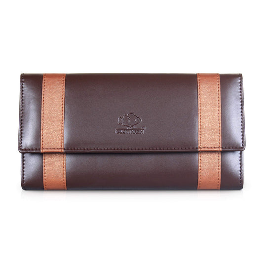 THE CLOWNFISH Veronica womens wallet/Purse/Clutch (Chocolate Brown)