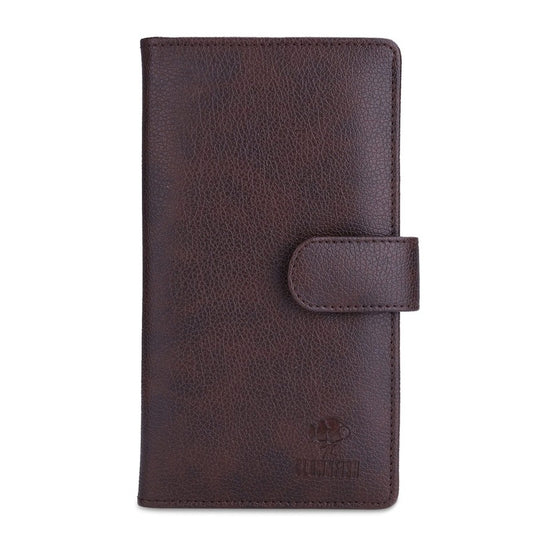 THE CLOWNFISH Gale Series Unisex Faux Leather Passport Wallet Travel Document Organizer with Multiple Card Holder Slots (Dark Brown)